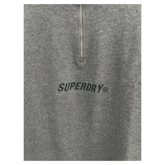 Superdry Men sweater M Grey Half zip Mock neck Pre-Owned Good Condition - Picture 5 of 13